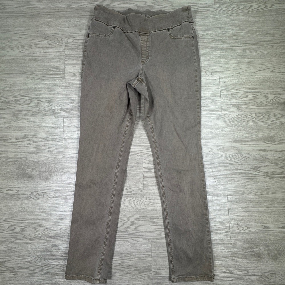 Chico's Women's Perfect Stretch Slim Leg Pull On Pants Taupe Gray Size 1‎ (8)